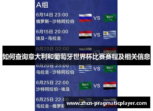 如何查询意大利和葡萄牙世界杯比赛赛程及相关信息