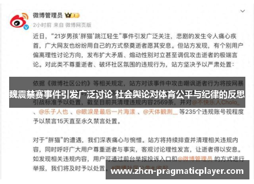 魏震禁赛事件引发广泛讨论 社会舆论对体育公平与纪律的反思
